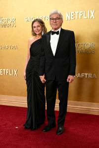 Calista Flockhart and Harrison Ford at The 32nd Annual Actor Awards Presented by SAG-AFTRA held at the Shrine Auditorium and Expo Hall on March 01, 2026 in Los Angeles, California.