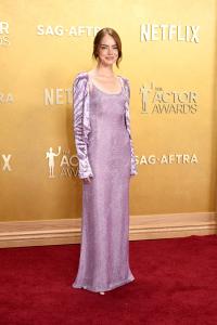 Emma Stone at The 32nd Annual Actor Awards Presented by SAG-AFTRA held at the Shrine Auditorium and Expo Hall on March 01, 2026 in Los Angeles, California.