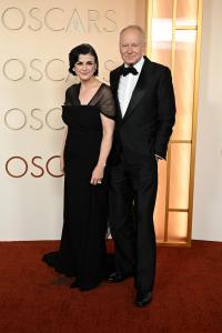 Megan Everett-Skarsgard and Stellan Skarsgård at the 98th Annual Oscars held at Dolby Theatre on March 15, 2026 in Hollywood, California.