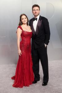 Alba Baptista and Chris Evans at the 2026 Vanity Fair Oscar Party held at the Los Angeles County Museum of Art on March 15, 2026 in Los Angeles, California.