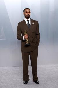 Michael B. Jordan at the 2026 Vanity Fair Oscar Party held at the Los Angeles County Museum of Art on March 15, 2026 in Beverly Hills, California.