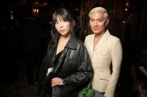 Susie Lau and Bryanboy at the Dior x System Cocktail party during Paris Fashion Week on March 03, 2026 in Paris, France.
