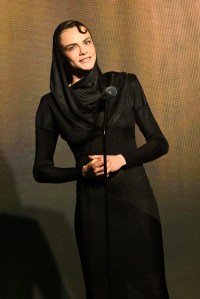 Cara Delevingne speaks onstage at the 37th GLAAD Media Awards held at the Beverly Hilton on March 05, 2026 in Beverly Hills, California.