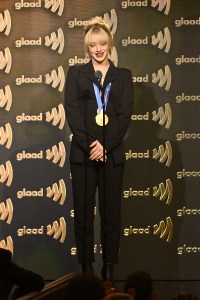 Amber Glenn speaks onstage at the 37th GLAAD Media Awards held at the Beverly Hilton on March 05, 2026 in Beverly Hills, California.