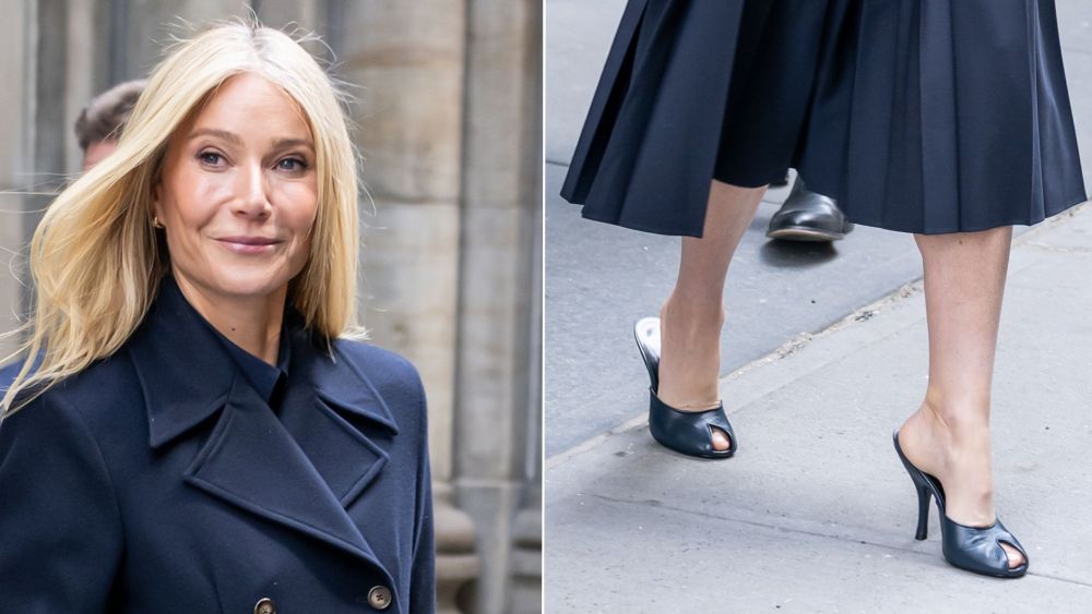 Gwyneth Paltrow wore a pair of Jude's Date Mules in black leather while at the New York Women in Film & Television's Muse Awards on Friday night.