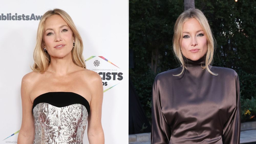 Kate Hudson in Georges Chakra fall 2025 couture at the ICG Publicist Awards; Hudson in Max Mara fall 2026 at the Women in Film Oscars Nominees Celebration. Both events took place on Friday, March 13, 2026, just two days ahead of the 98th Academy Awards on Sunday.