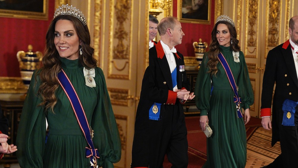 Kate Middleton attends the Nigerian State Banquet in St George's Hall on March 18 in Berkshire.