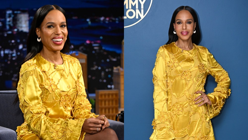 Kerry Washington wears floral yellow dress on 'The Tonight Show'