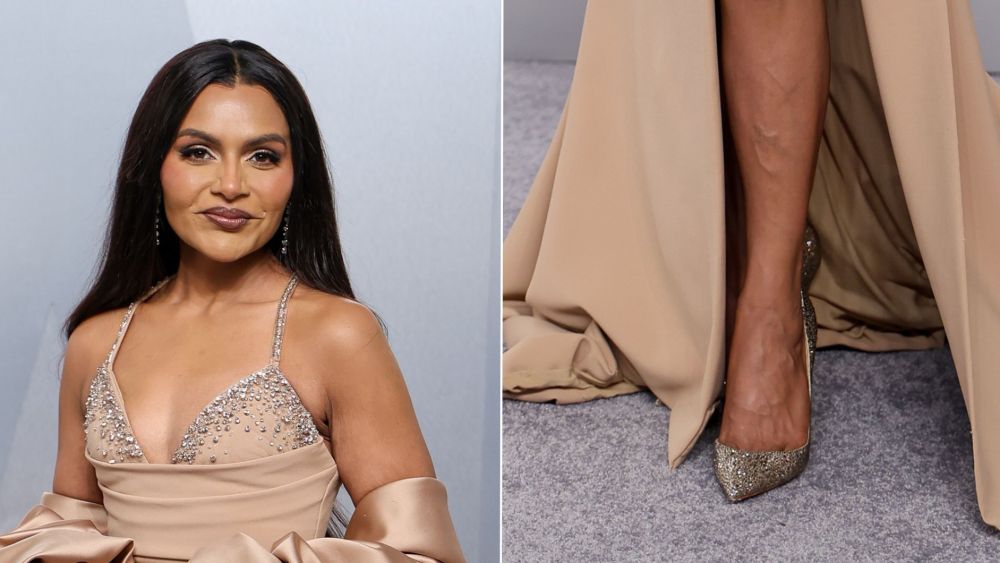Mindy Kaling wore Christian Iriza Strass Crystal Pumps at the 2026 Vanity Fair Oscars Party on Sunday night.