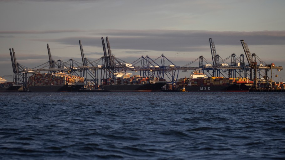 Panama’s court-ordered takeover of its canal-adjacent ports ended their inclusion in a sale, but MSC and BlackRock still have reported interest in 41 other terminals, including at the Port of Felixstowe, seen here.