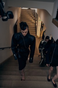 Backstage at Mugler Fall 2026 Ready-to-Wear Collection at Paris Fashion Week