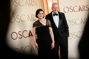 Megan Everett-Skarsgard and Stellan Skarsgård at the 98th Annual Oscars held at Dolby Theatre on March 15, 2026 in Hollywood, California.