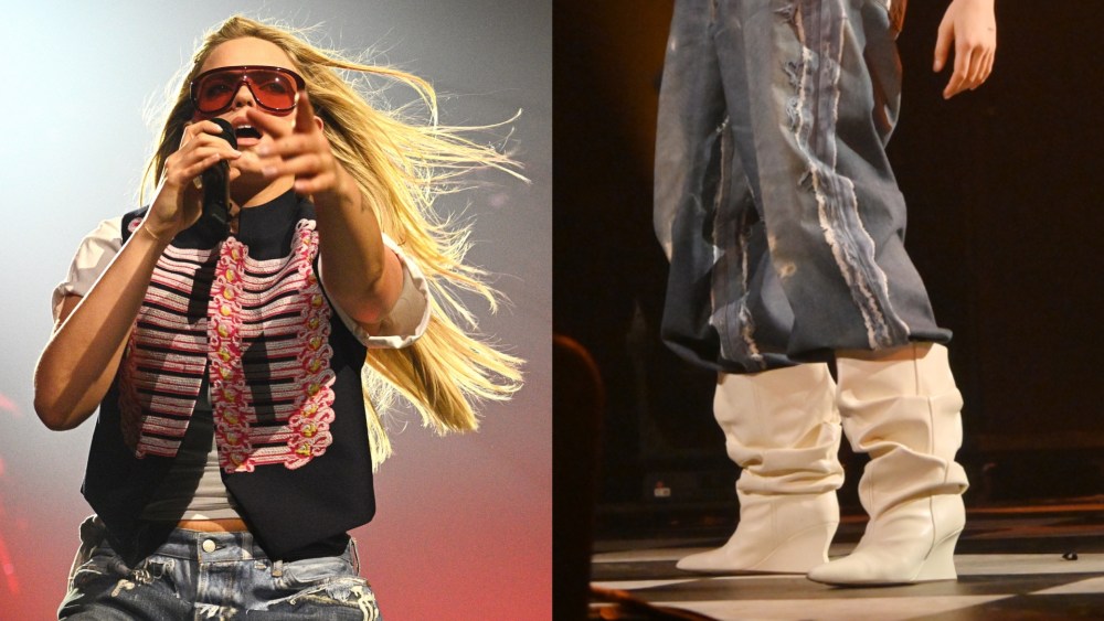 On Thursday, Reneé Rapp performed in London wearing Balmain slouchy wedge boots.