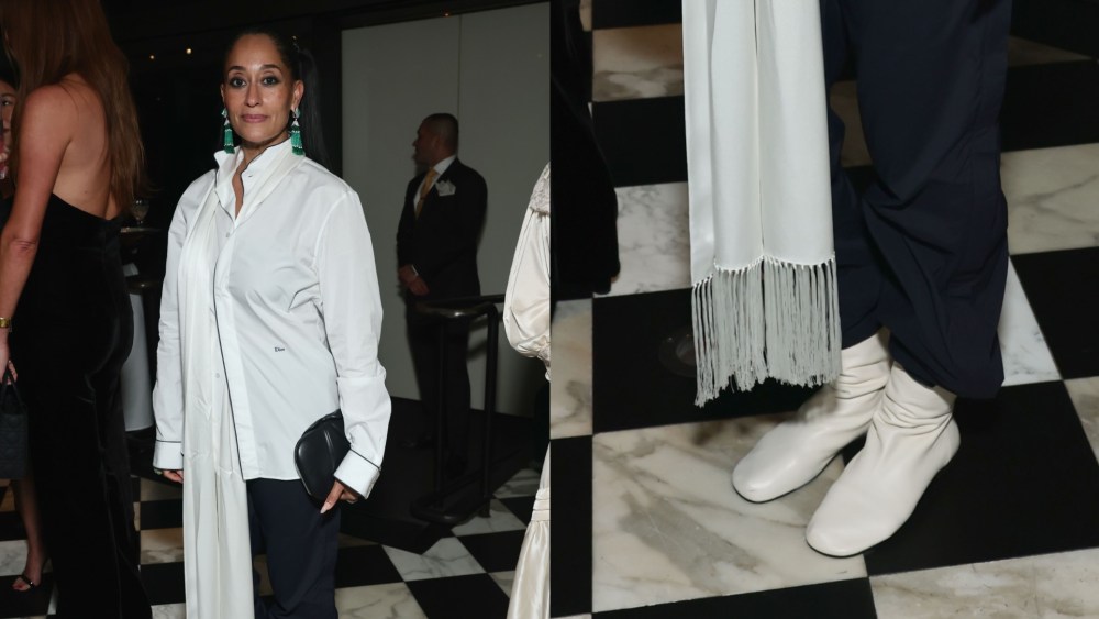 On Thursday night, Tracee Ellis Ross attended the W Magazine and Dior dinner in white slouchy boots.