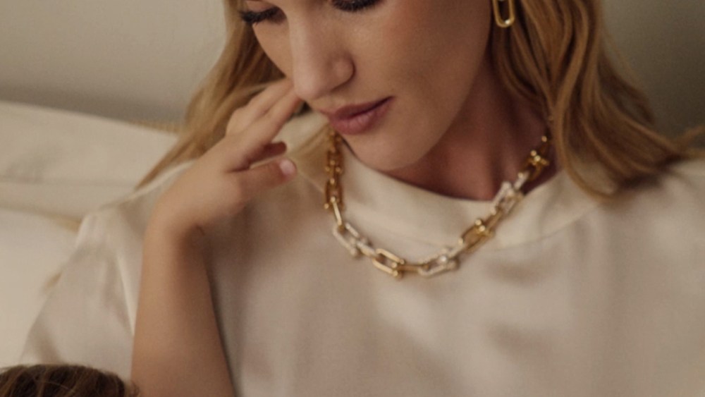 Rosie Huntington-Whiteley.in Tiffany & Co's Mother's Day film :Celebrating Mothers Since 1837.
