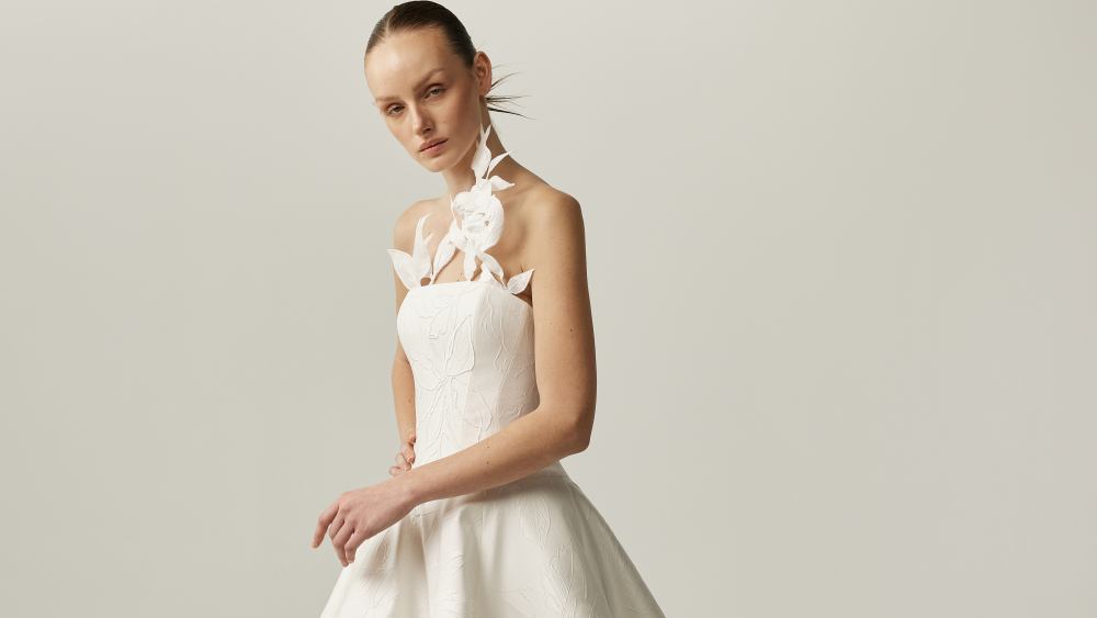 A wedding gown by Mira Zwillinger.