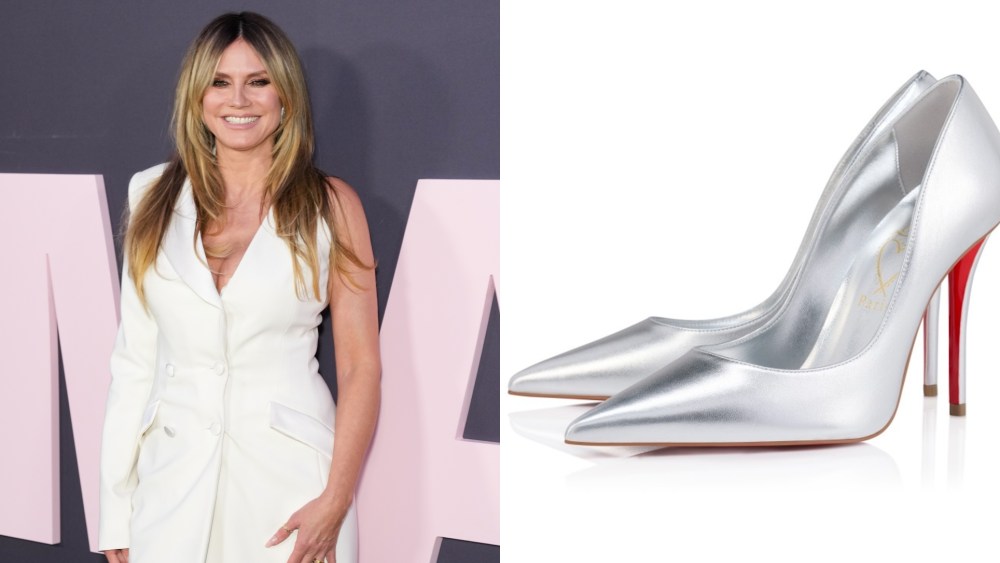 Left: Heidi Klum at the New York Special Screening of "The Drama" held at Regal Union Square on April 2, 2026 in New York, New York.
Right: Christian Louboutin Miss Z pumps.