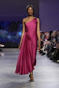 A model walks the runway wearing a look by Nicole Miller during LIM College's 81st Annual Fashion Show "Global Fashion Fusion" at The Glasshouse on April 10, 2026 in New York City.