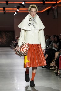 A model walks the runway wearing a look by ESMOD France student designer Hannah Gorzewski during LIM College's 81st Annual Fashion Show "Global Fashion Fusion" at The Glasshouse on April 10, 2026 in New York City.