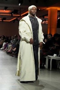 A model walks the runway wearing a look by ESMOD France student designer Farah Abidi during LIM College's 81st Annual Fashion Show "Global Fashion Fusion" at The Glasshouse on April 10, 2026 in New York City.