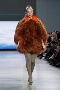 A model walks the runway wearing a look by ESMOD France student designer Martina Roses during LIM College's 81st Annual Fashion Show "Global Fashion Fusion" at The Glasshouse on April 10, 2026 in New York City.