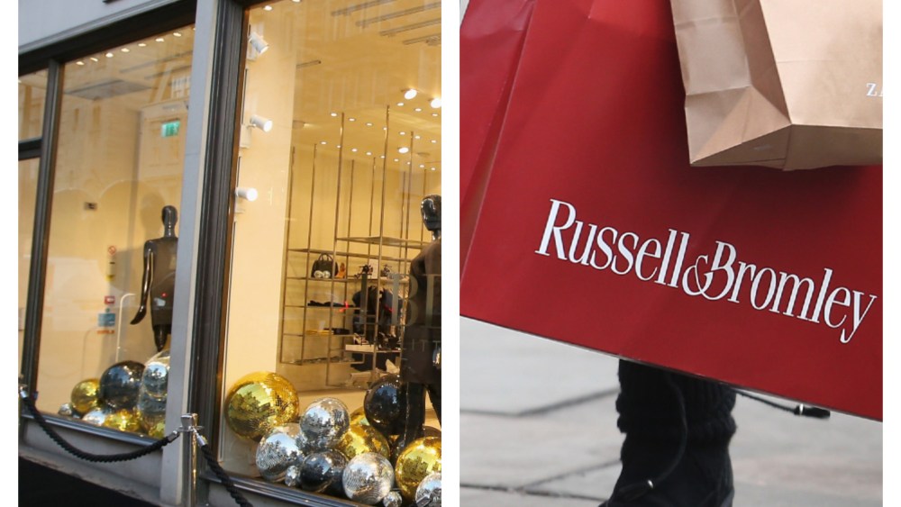 LK Bennett store; Russell & Bromley shopping bag