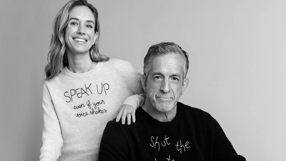 Rachelle Hruska MacPherson and Kenneth Cole in the capsule's sweaters,