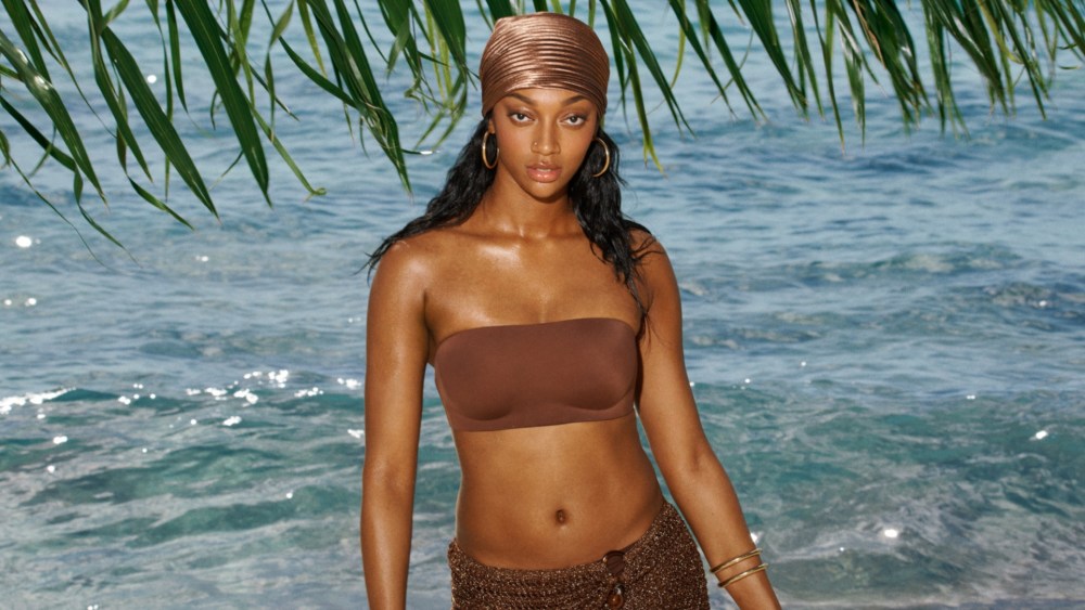 Angel Reese in "The Season of Strapless" campaign.