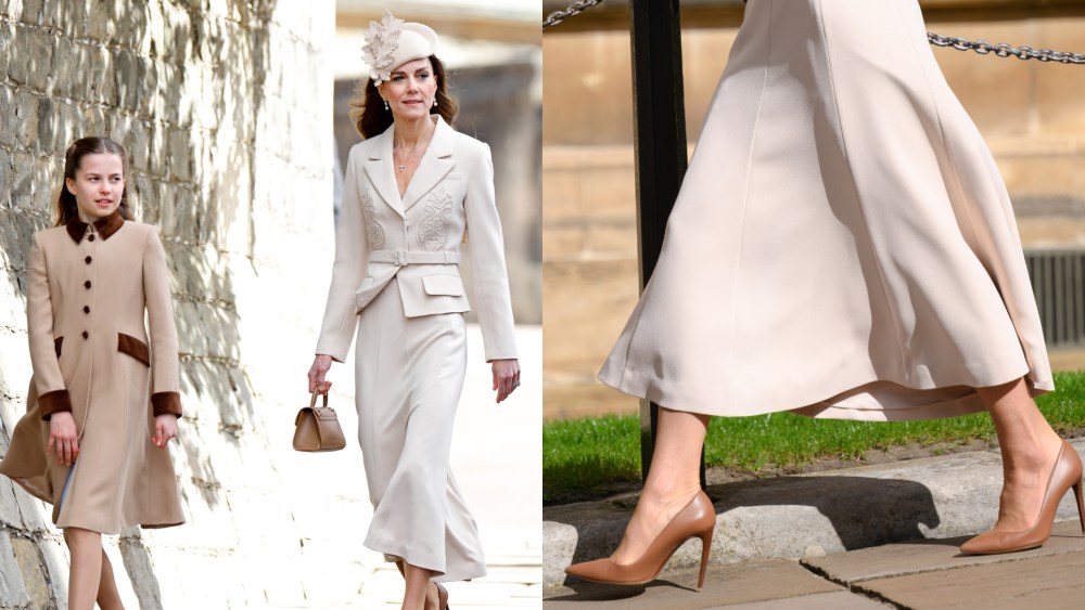 Princess Charlotte of Wales and Catherine, Princess of Wales attend the traditional Easter Sunday Mattins Service at St George's Chapel, Windsor Castle on April 5, 2026 in Windsor, England.
