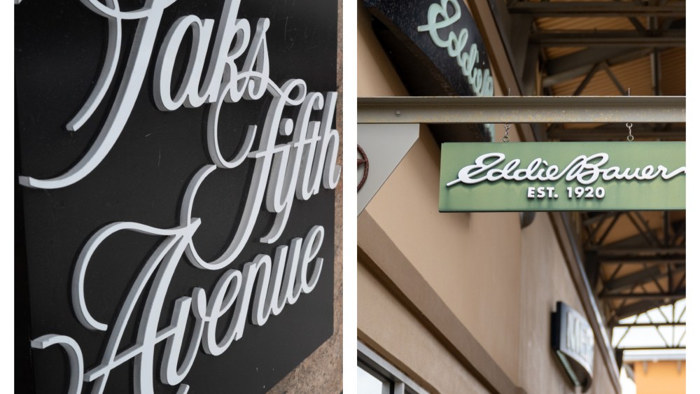 Store signage: Saks Fifth Avenue/Eddie Bauer