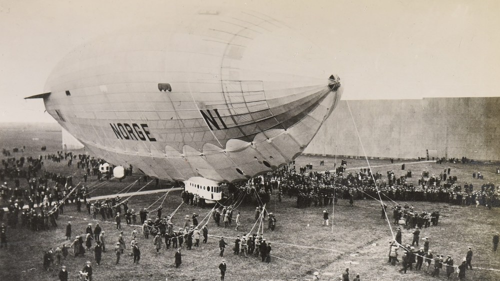 The N- 1 dirigible for the 1926 flight over the North Pole by General Umberto Nobile.