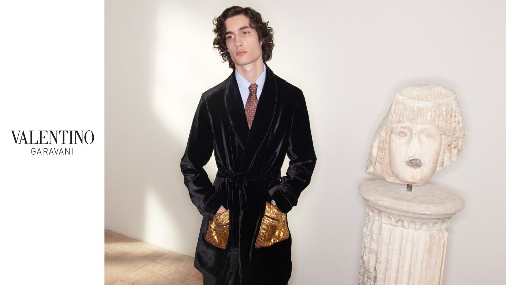 Sombr starring in the Valentino pre-fall 2026 campaign.