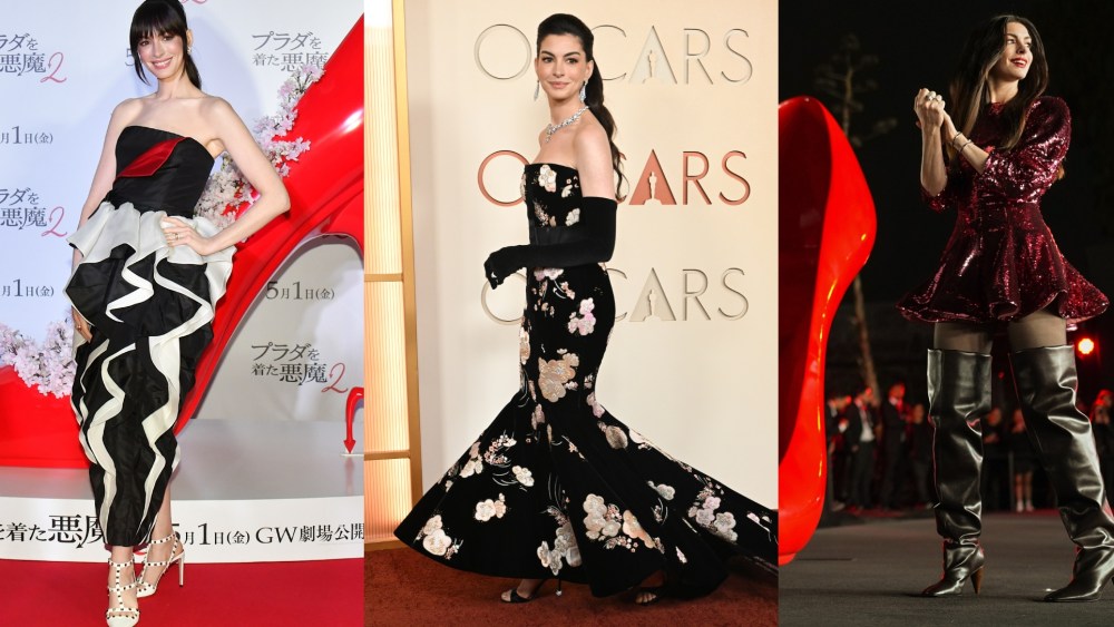 Anne Hathaway 2026 shoe moments.