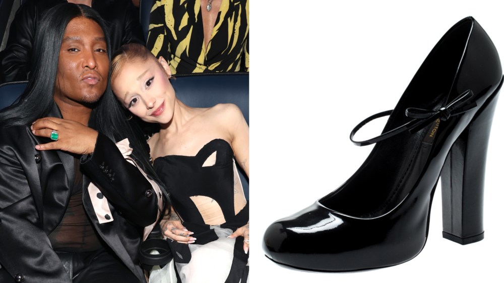 Ariana Grande announces new music in Louis Vuitton pumps.