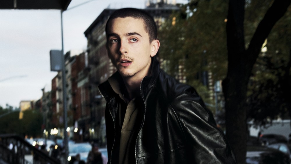 Timothée Chalamet wearing the Urban Jürgensen UJ-2 watch.