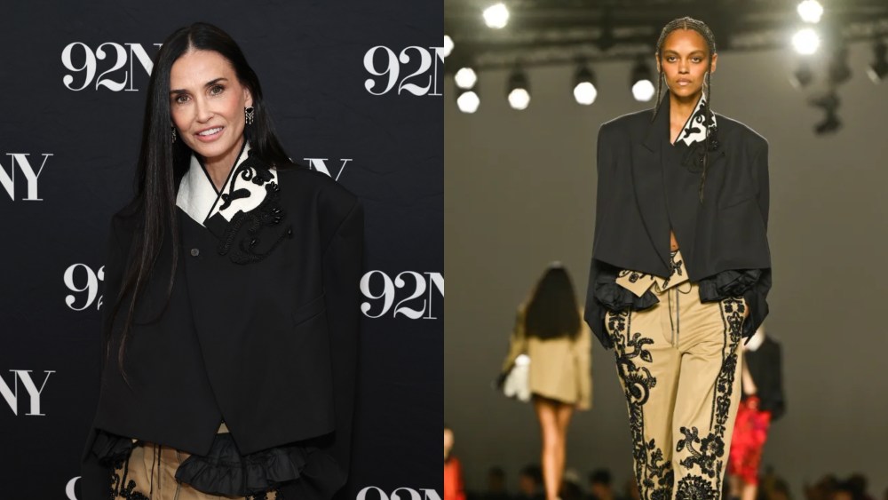 Demi Moore wears Dries Van Noten while attending the Sound of a Woman: Rita Wilson in Conversation With Demi Moore at 92NY on April 28 in New York City.