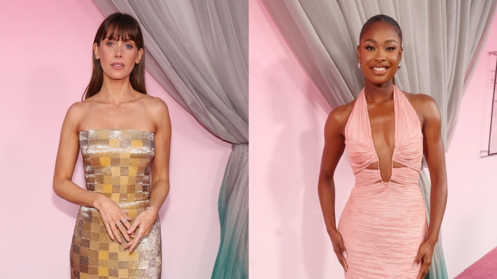 Alison Brie in Monse, left, and Coco Jones in Cult Gaia at the Fashion Trust U.S. Awards 2026 on April 7 in Los Angeles.