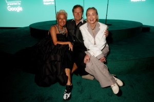 Patti Röckenwagner, Hans Röckenwagner and Sharon Stone at Fashion Trust U.S. Awards 2026 held at Nya Studios West on April 07, 2026 in Los Angeles, California.