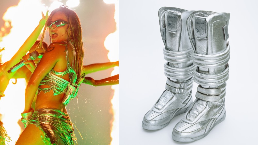 Karol G performs at the Coachella Stage during the 2026 Coachella Valley Music and Arts Festival at Empire Polo Club on Sunday in Indio, California.