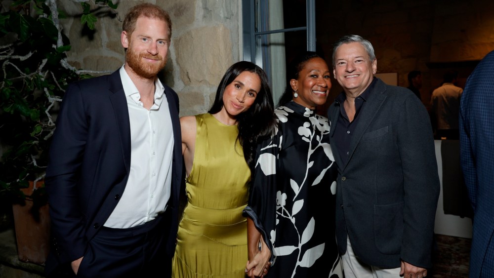 Meghan Markle wears Heidi Merrick at Netflix's BEEF season 2 Montecito Tastemaker on April 10 in Montecito, Calif.