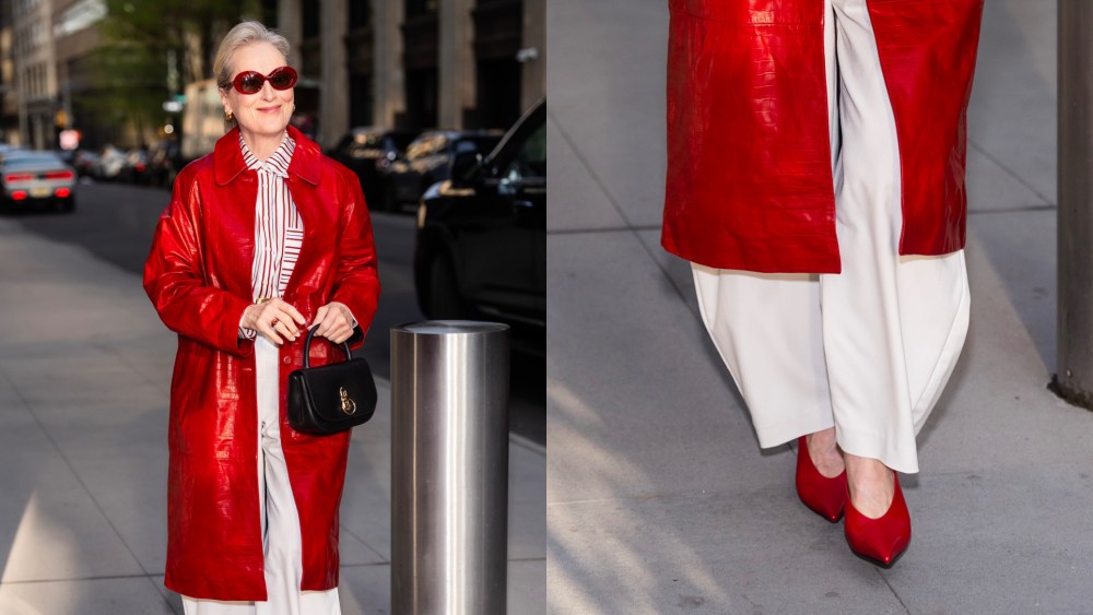 On Monday, Meryl Streep stepped out in New York City in a pair of red pumps.