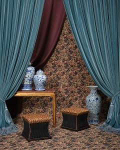 Canton Console and Florence Stools at the Ralph Lauren Showroom in Milan