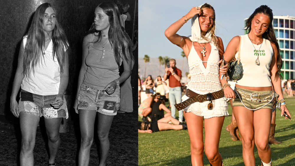 "They are Wearing" at the Rolling Stones concert, Hollywood, 1972 and Estelle Lebourgeois, Maddy Dodd at Coachella, 2025.