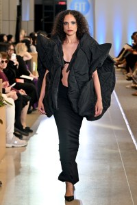 A model walks the runway during the FIT's 2026 Future of Fashion runway show on May 07, 2026 in New York City.