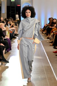 A model walks the runway during the FIT's 2026 Future of Fashion runway show on May 07, 2026 in New York City.