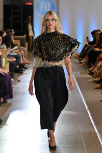 A model walks the runway during the FIT's 2026 Future of Fashion runway show on May 07, 2026 in New York City.