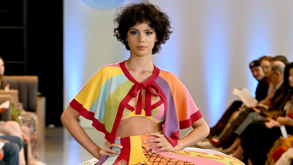 A model walks the runway during the FIT's 2026 Future of Fashion runway show on May 07, 2026 in New York City.