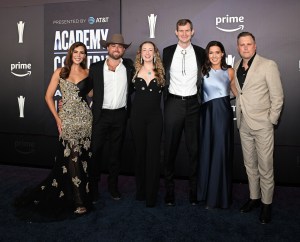Lauren Wilson, Dallas Wilson, Trannie Anderson, Patrick Anderson, Emily Albert and Andy Albert at The 61st Academy of Country Music Awards held at MGM Grand Garden Arena on May 17, 2026 in Las Vegas, Nevada.