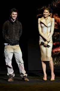 Timothée Chalamet and Zendaya at Warner Bros. Pictures "The Big Picture" Presentation during CinemaCon 2026, the official convention Cinema United, at The Dolby Colosseum Caesars Palace on April 14, 2026 in Las Vegas, Nevada. (Photo by Gilbert Flores/Variety via Getty Images)