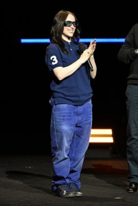 Billie Eilish at the Paramount Pictures Presentation during CinemaCon 2026, the official convention of Cinema United held at The Dolby Colosseum at Caesars Palace on April 16, 2026 in Las Vegas, Nevada. (Photo by Gilbert Flores/Variety via Getty Images)
